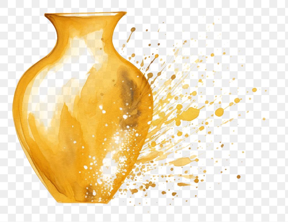 PNG  Vase white background splattered creativity. AI generated Image by rawpixel.