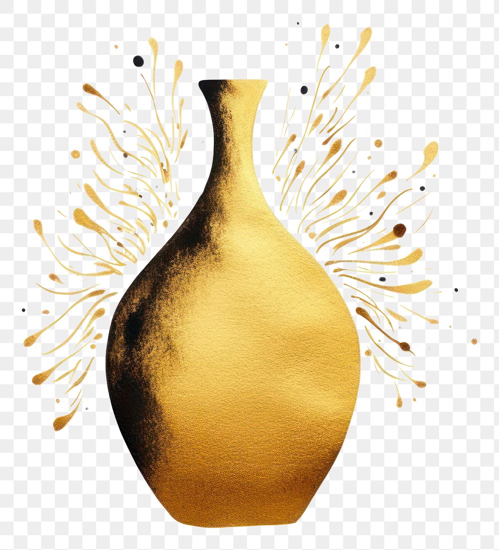 PNG  Vase gold white background celebration. AI generated Image by rawpixel.