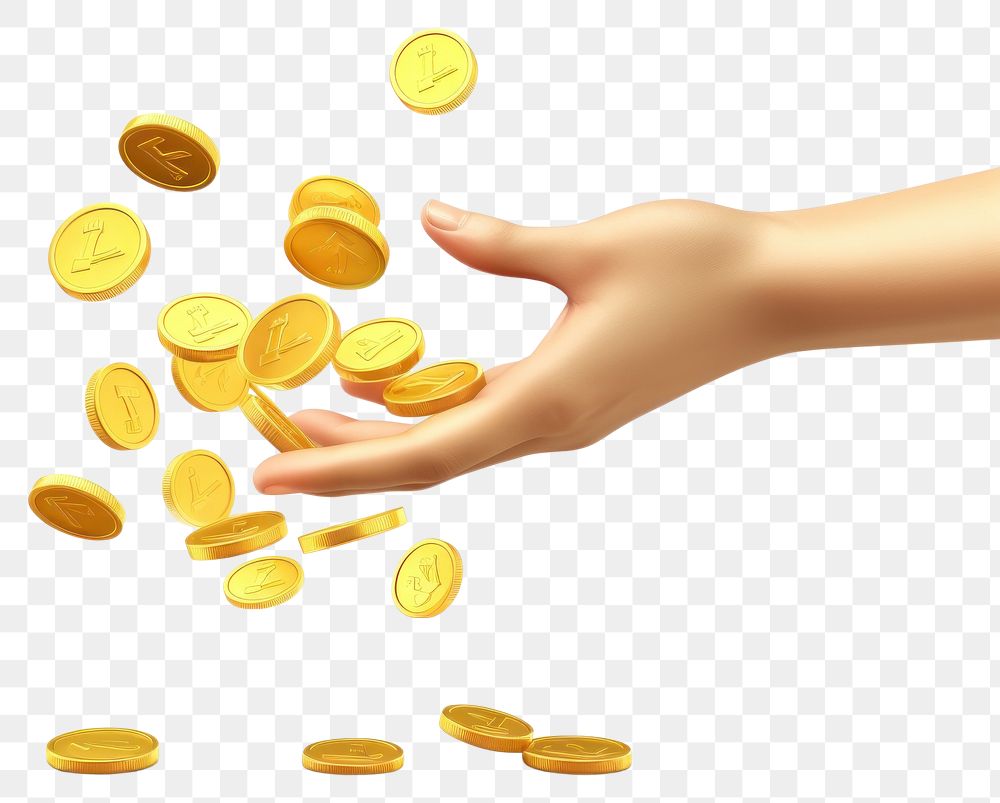 PNG Coins flying money adult gold. AI generated Image by rawpixel.