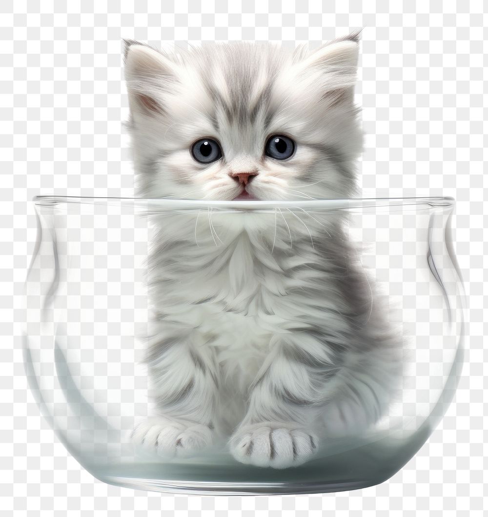 PNG Transparent glass cute kitten mammal animal pet.