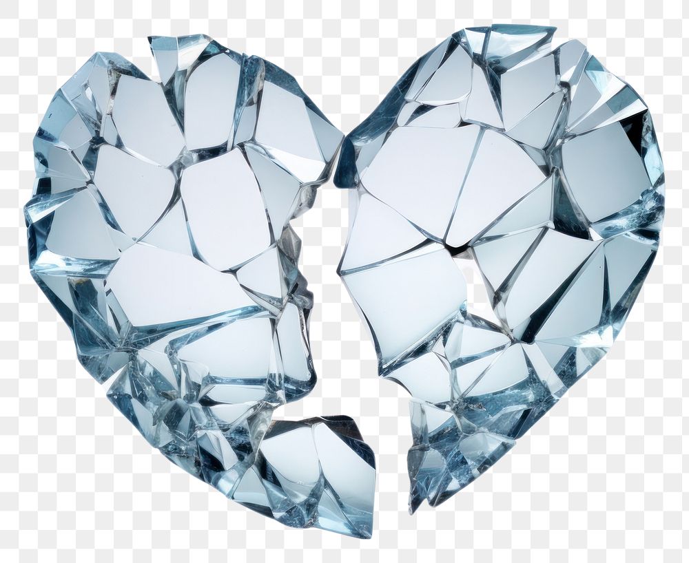 PNG  Transparent glass broken 2 half heart jewelry destruction accessories.