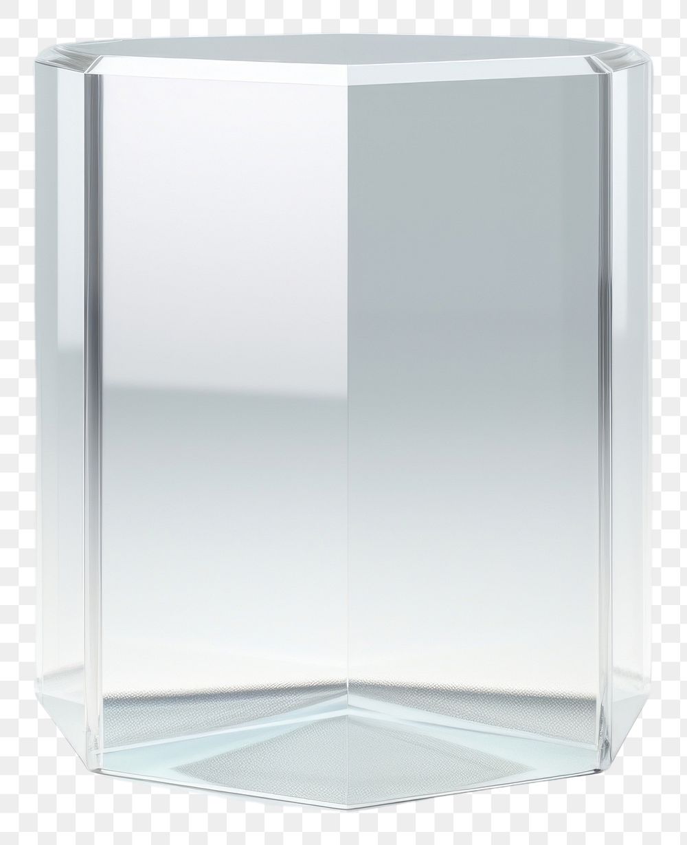 PNG  Transparent glass of pentagon pillar vase white background simplicity.