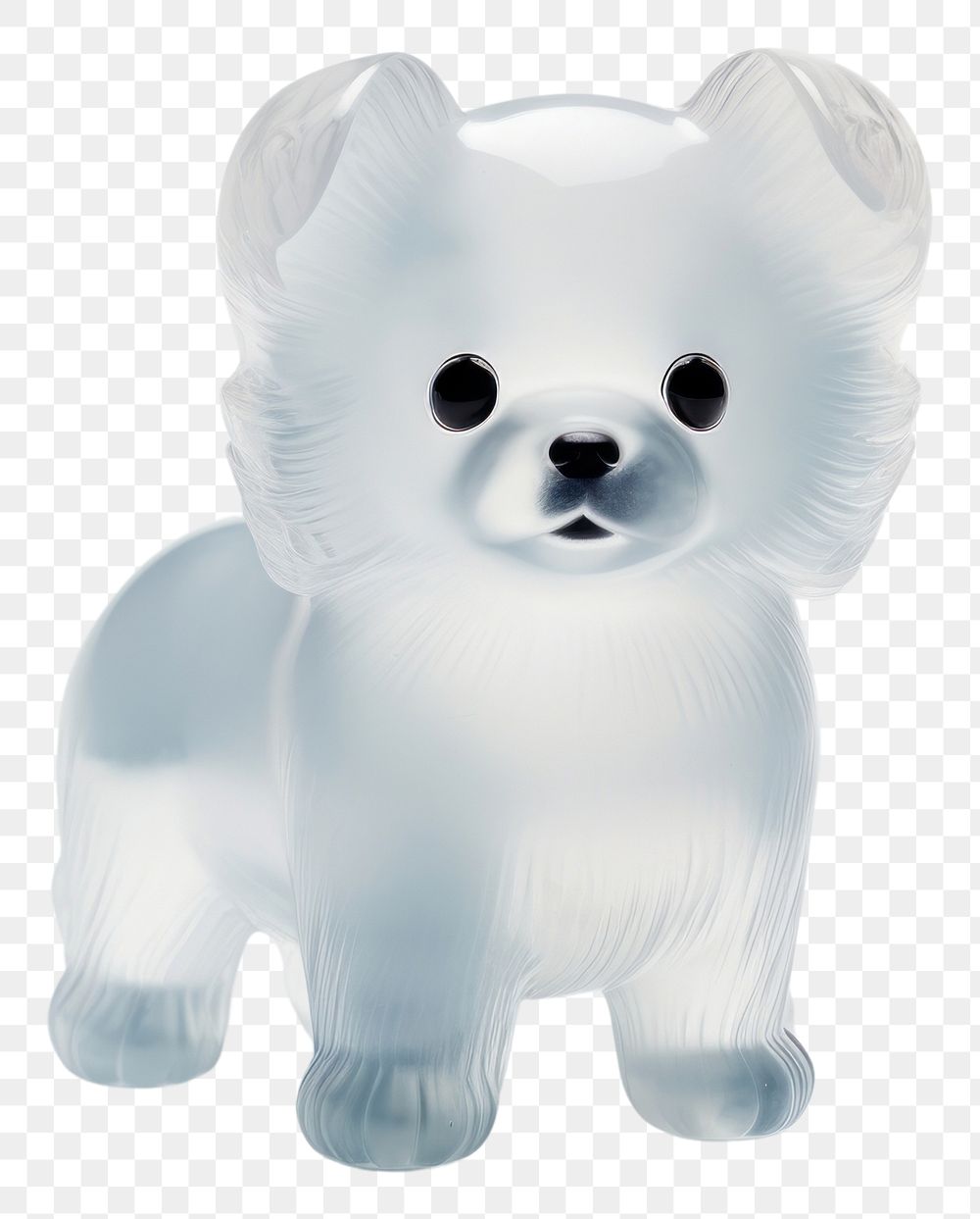 PNG  Transparent glass mini simple cute dog figurine mammal animal.