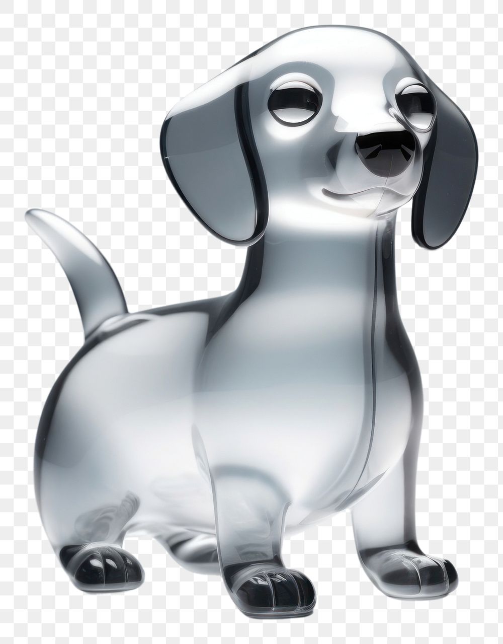 PNG  Transparent glass mini simple cute dog figurine animal pet.