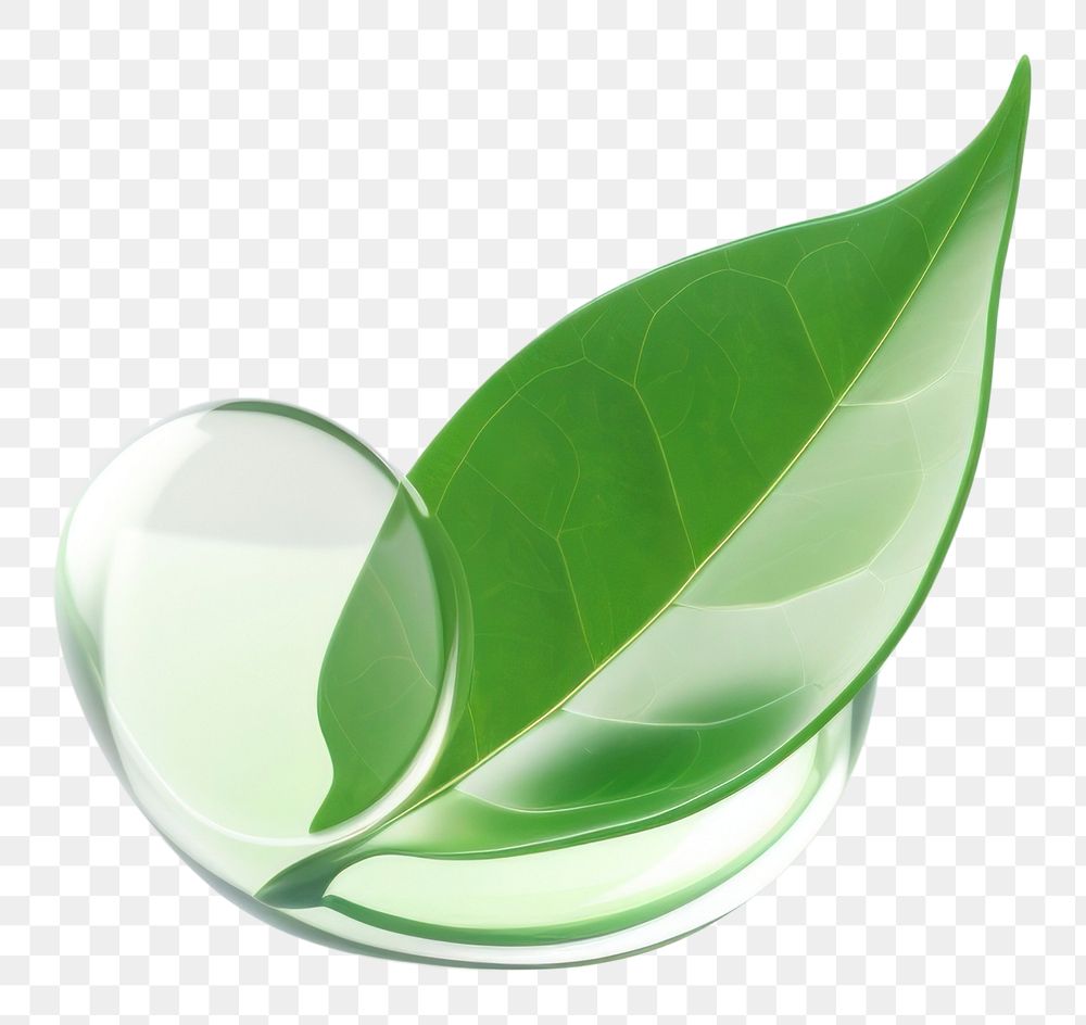 PNG Transparent glass mini simple leaf plant green circle.