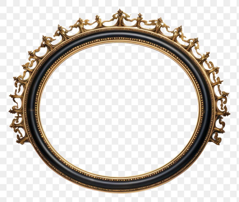 PNG  Black gold circle jewelry frame photo.