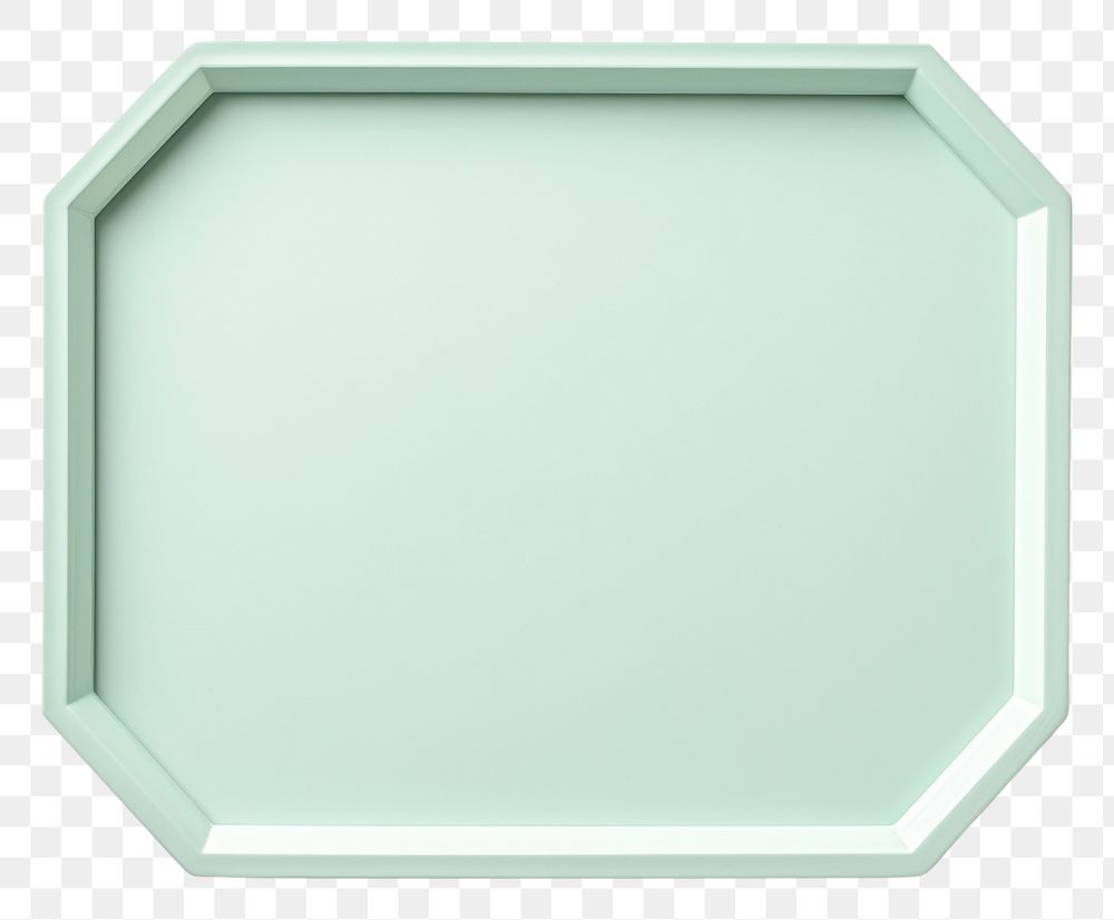 PNG  Modern mint green hexagon frame white background rectangle.