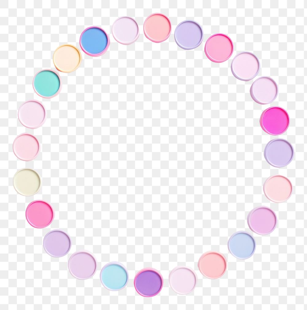 PNG  Mini girly circle in pastel color jewelry white background accessories.