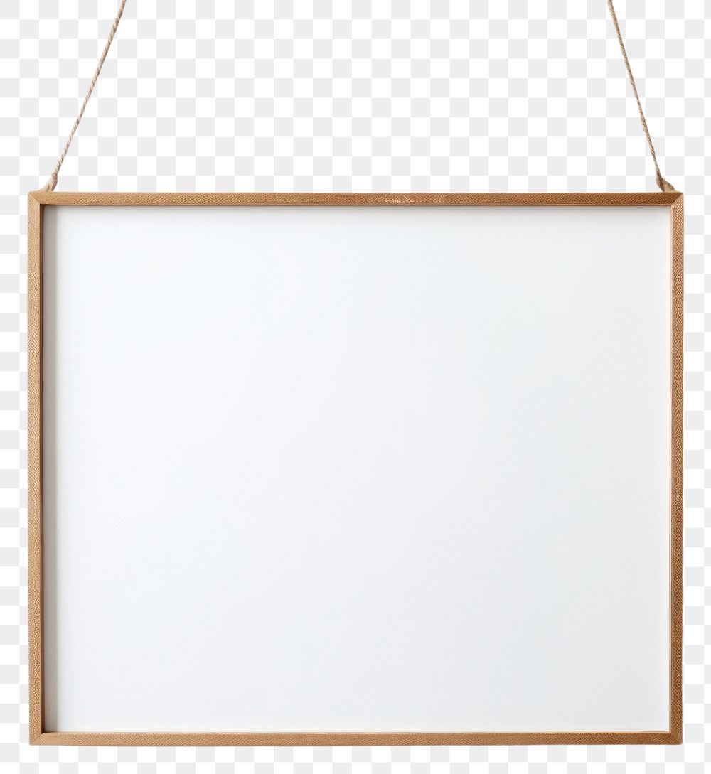 PNG  Minimal with a wire rope hanging up frame white background rectangle.