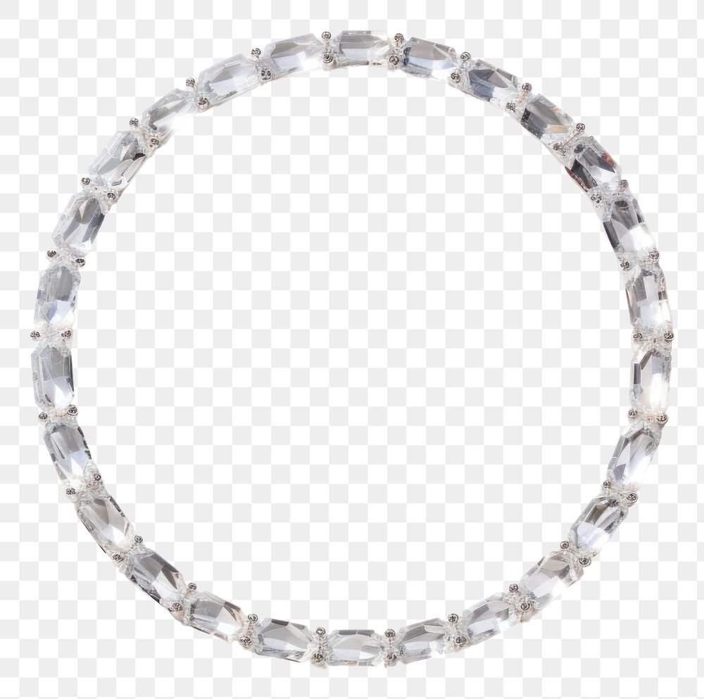 PNG  Minimal crystal circle necklace bracelet jewelry