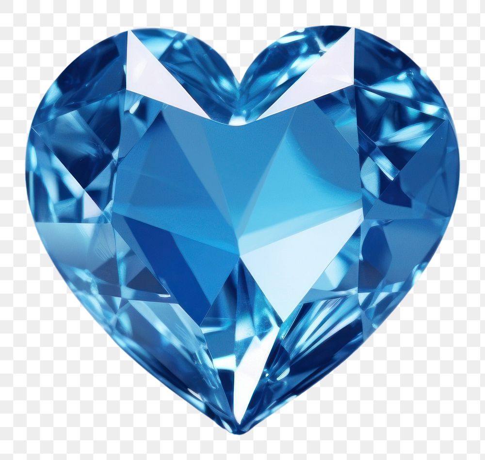 PNG Blue crystal heart gemstone jewelry diamond. 