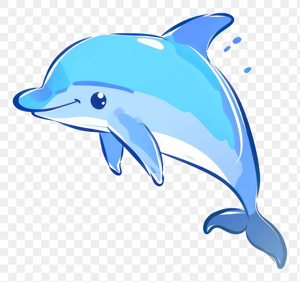 PNG Cute dolphin illustration animal mammal underwater.