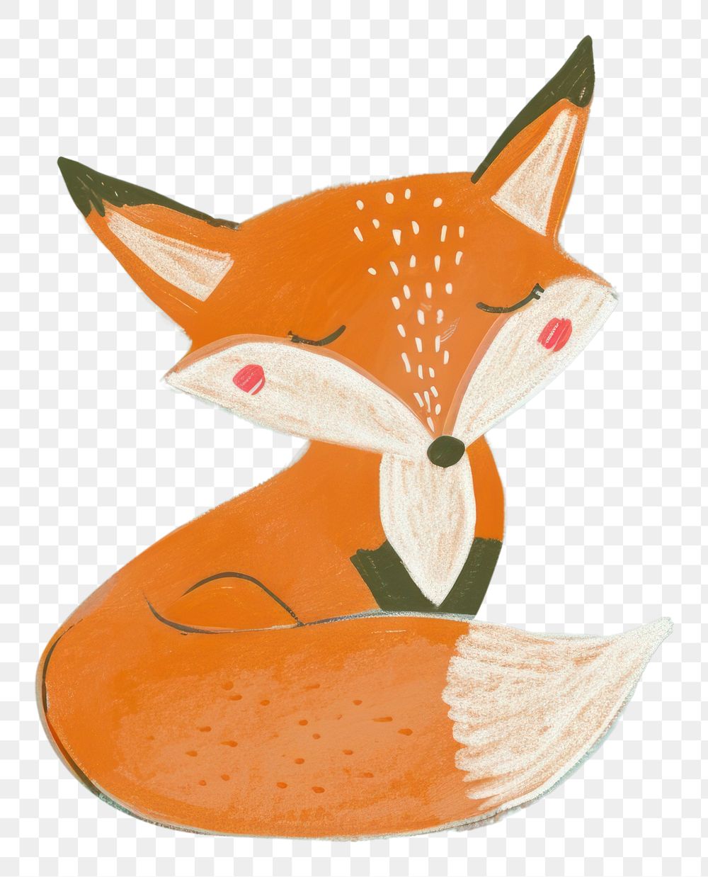 PNG  Cute fox illustration animal wildlife painting.