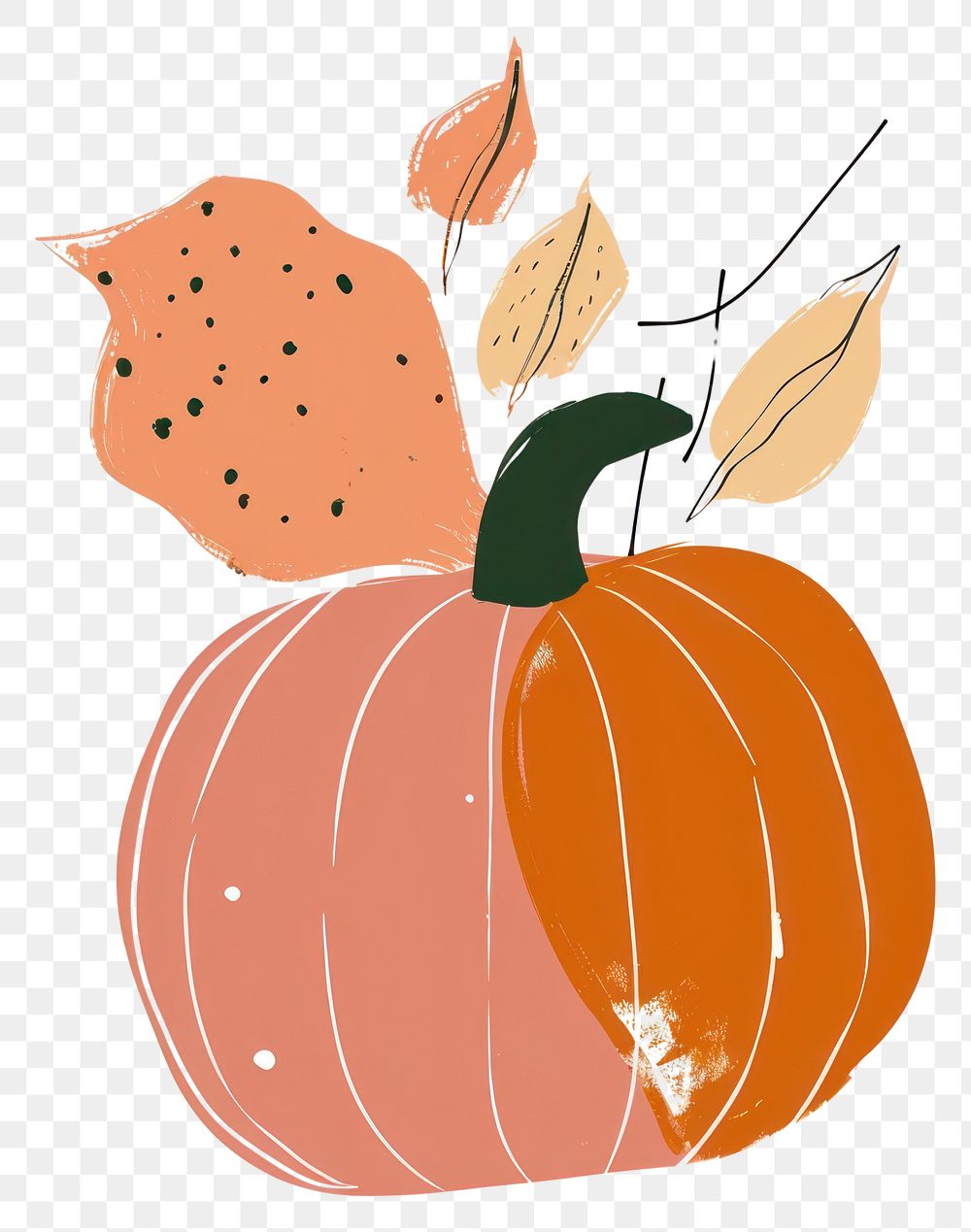 PNG Cute pumpkin illustration vegetable plant food.