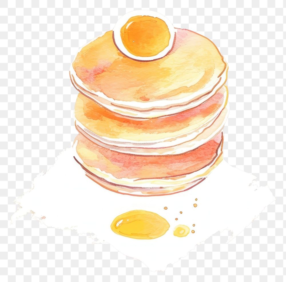 PNG  Cute pancake illustration food meal confectionery.