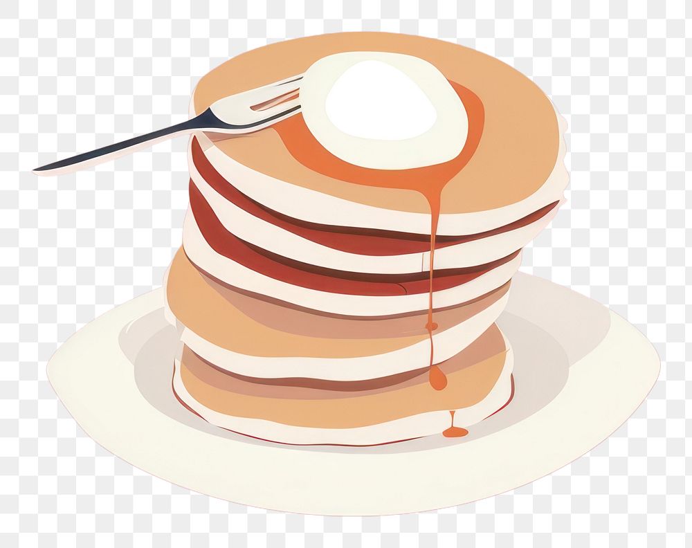 PNG  Cute pancake illustration food meal breakfast.