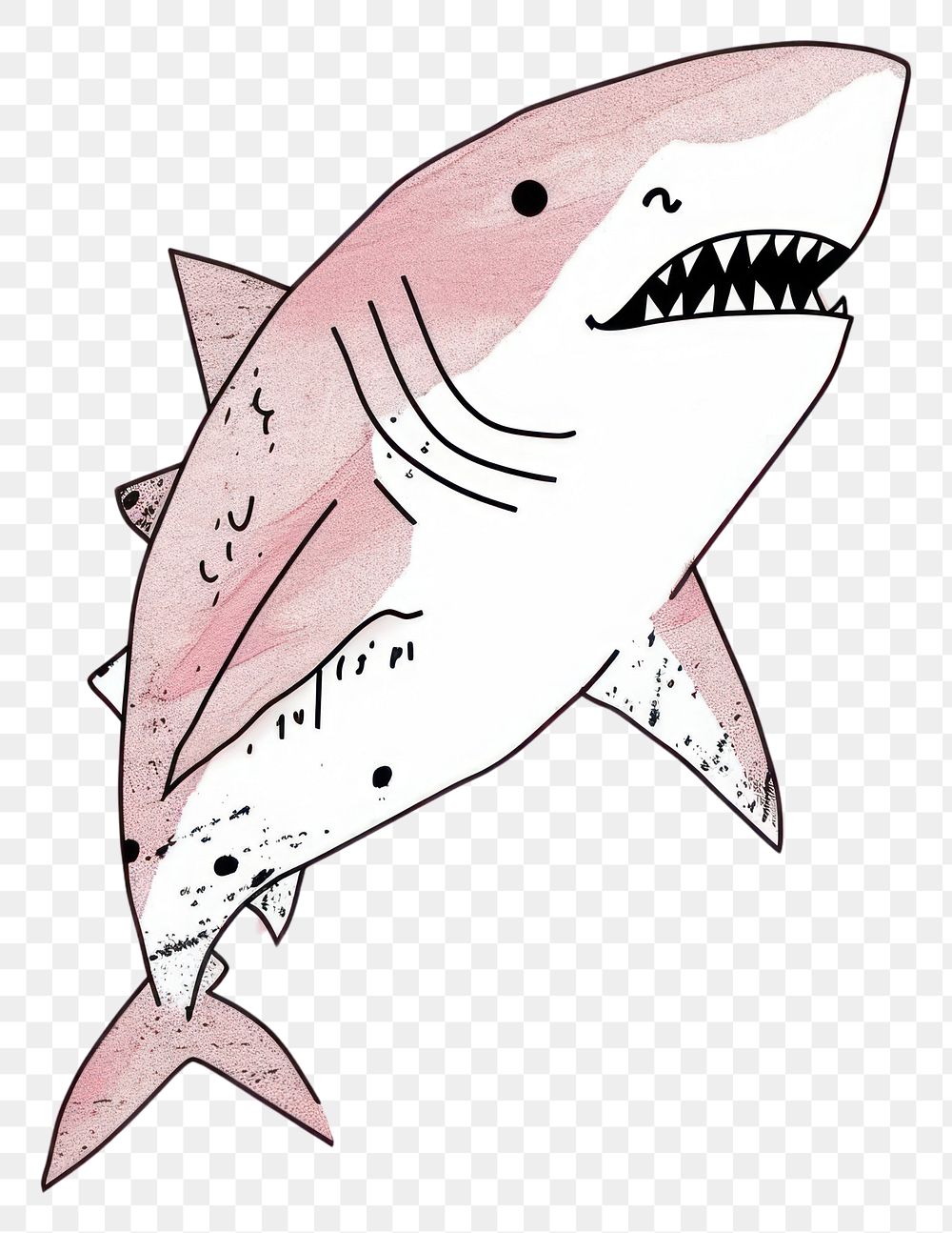 PNG Cute shark illustration animal fish wildlife.