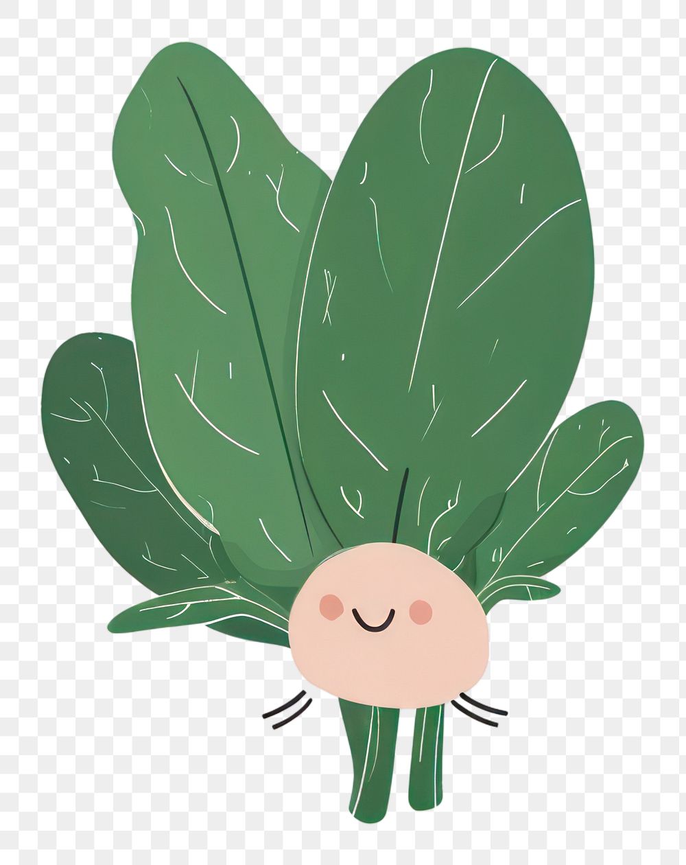 PNG Cute spinach illustration vegetable plant creativity.