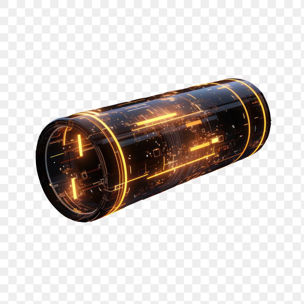 PNG Cylinder technology lighting black background.