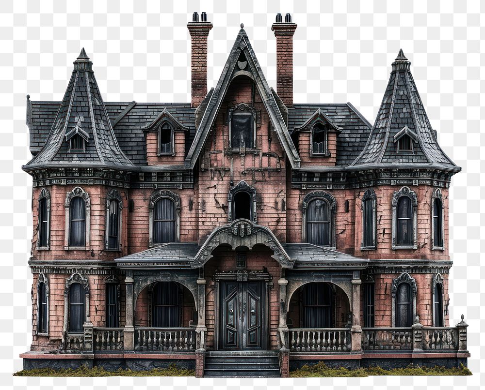 PNG  Haunted house architecture building white background