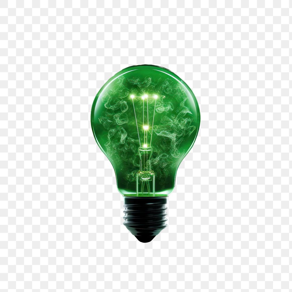 PNG Green light technology lightbulb.