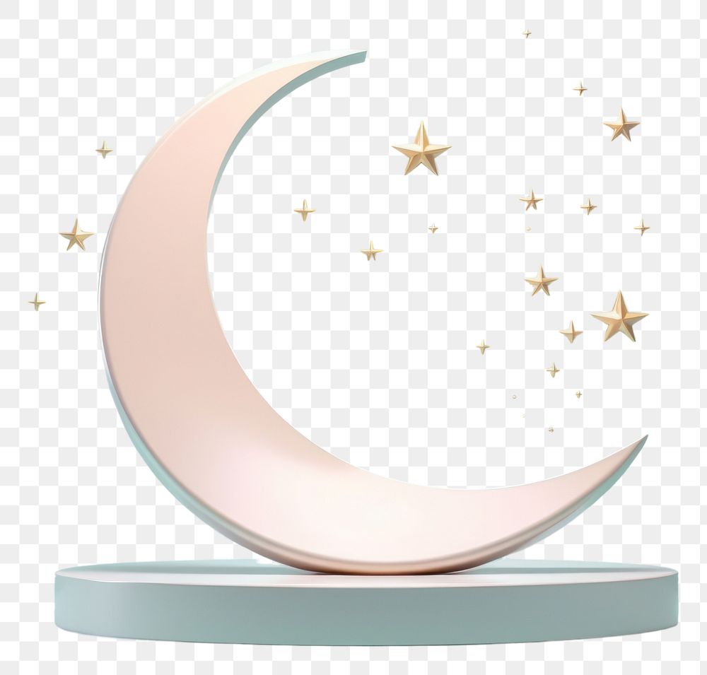 PNG  Holographic Ramadan greeting moon crescent nature.