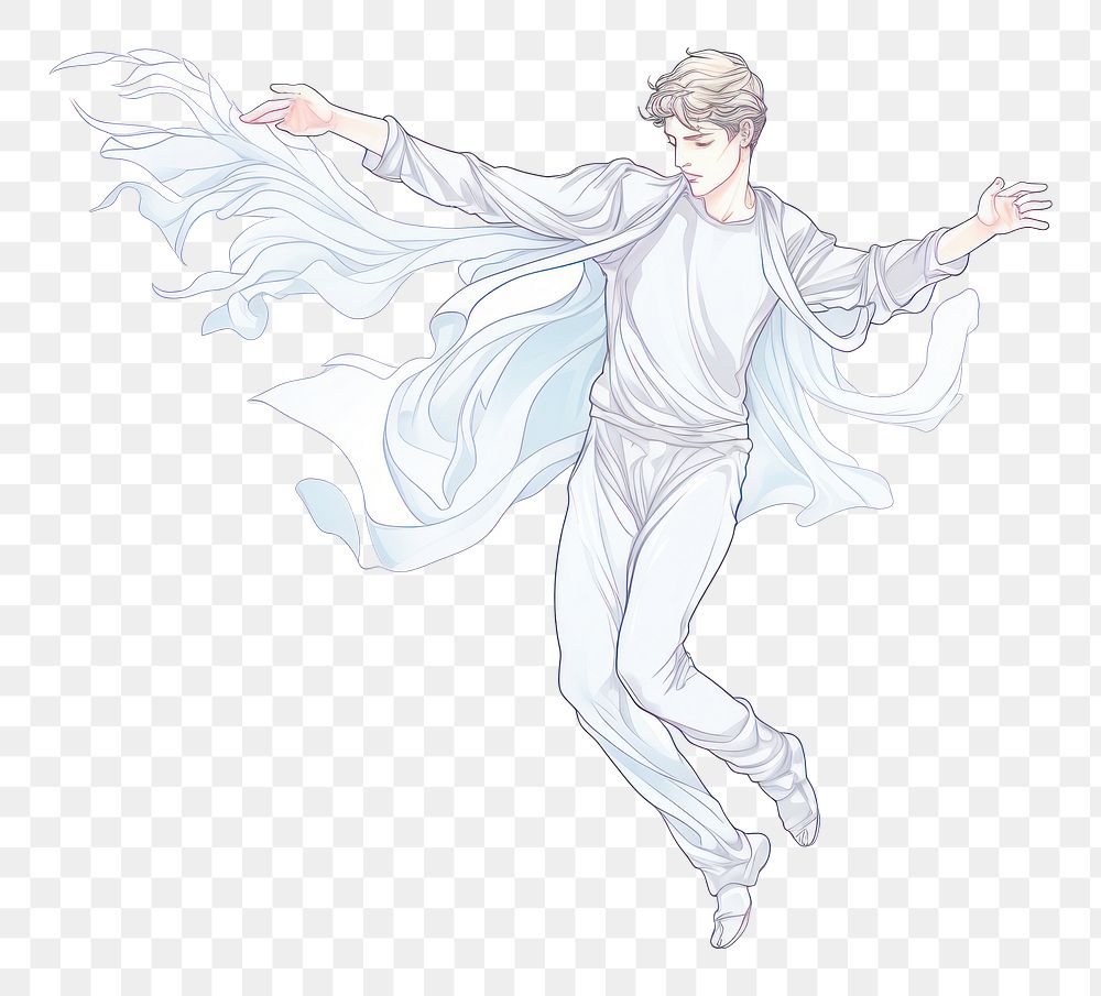 illustration of *a boy dance Alphonse Mucha style* isolated on white background --style 19pADPufIwHTB19 --ar 3:2