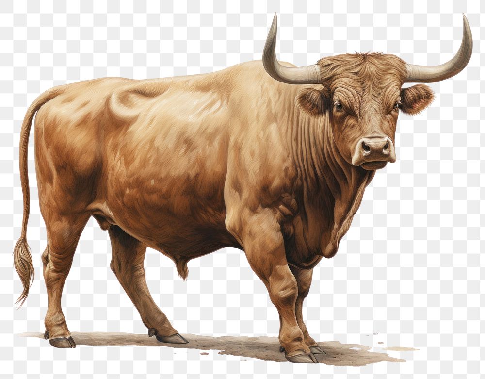 PNG Bull livestock cattle mammal.