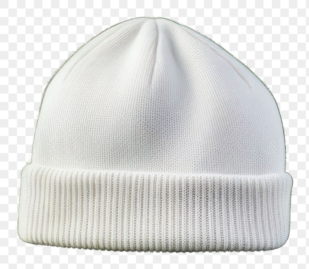 PNG Beanie mockup white headgear headwear.