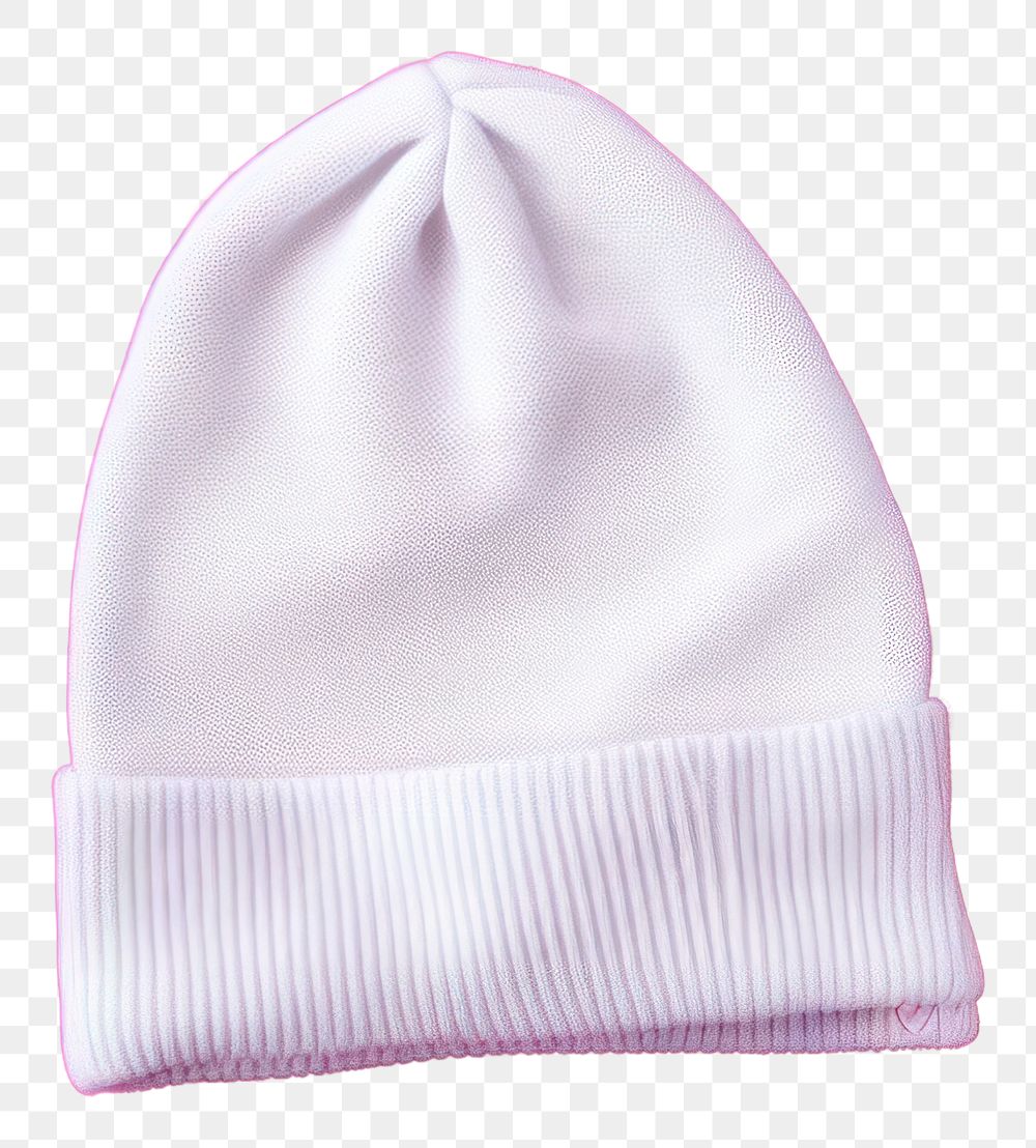 PNG Beanie mockup white pink pink background.