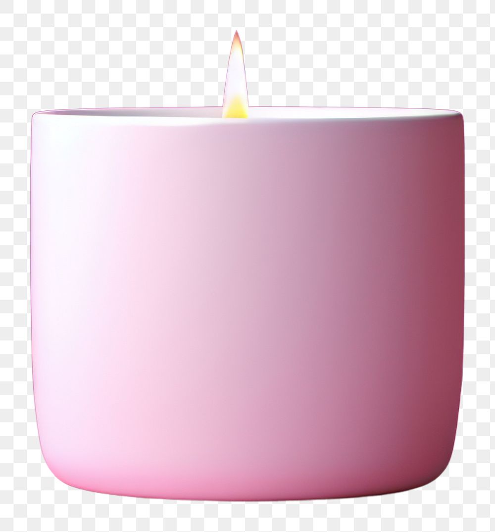 PNG Candle mockup pink pink background illuminated.