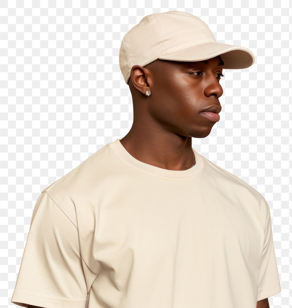 PNG  Cap mockup portrait t-shirt photo.