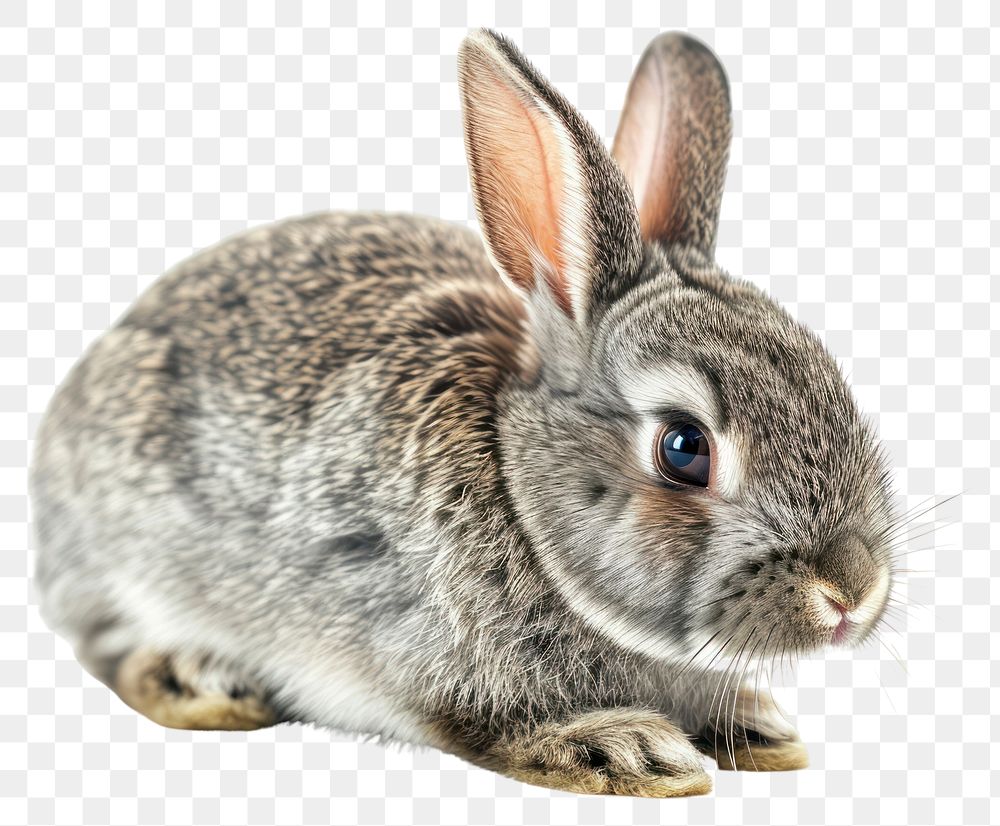 PNG  Easter grey bunny animal mammal rodent. AI generated Image by rawpixel.