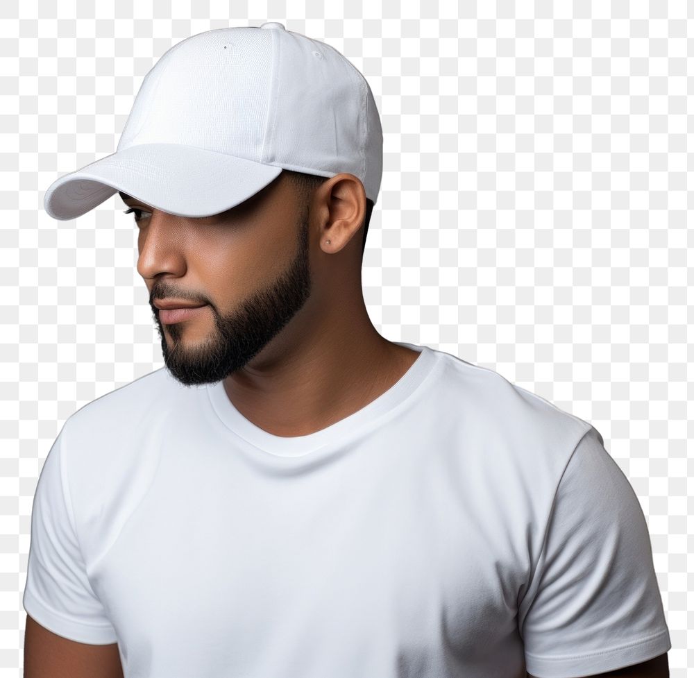 PNG  Cap mockup t-shirt adult white.