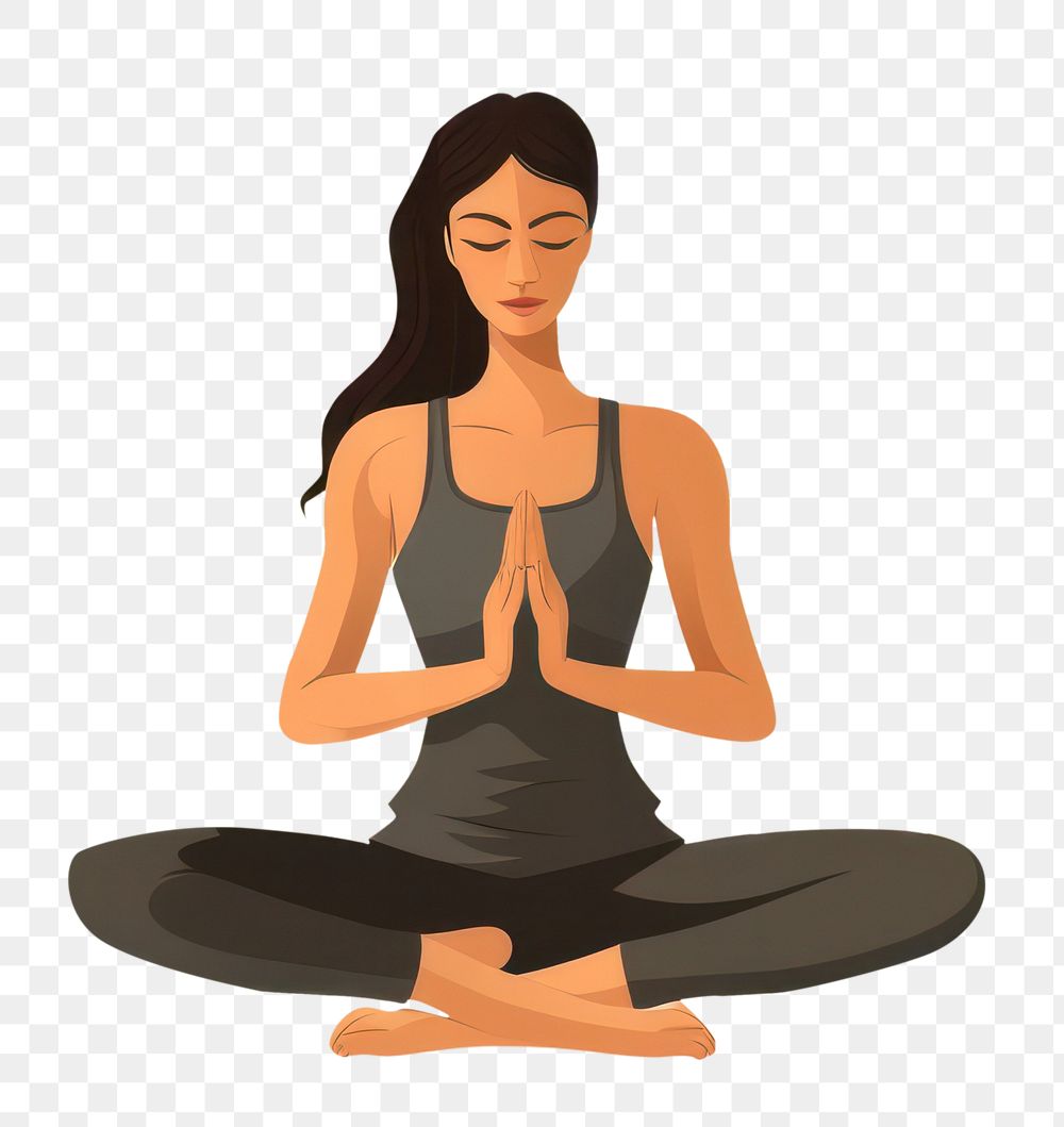 PNG Yoga adult spirituality cross-legged.