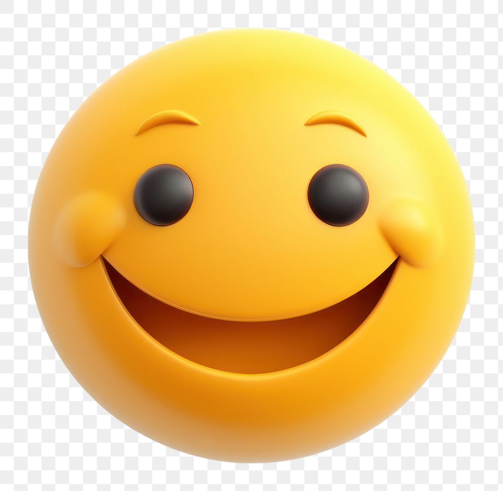 PNG Cute happy emoji icon toy white background anthropomorphic. AI generated Image by rawpixel.