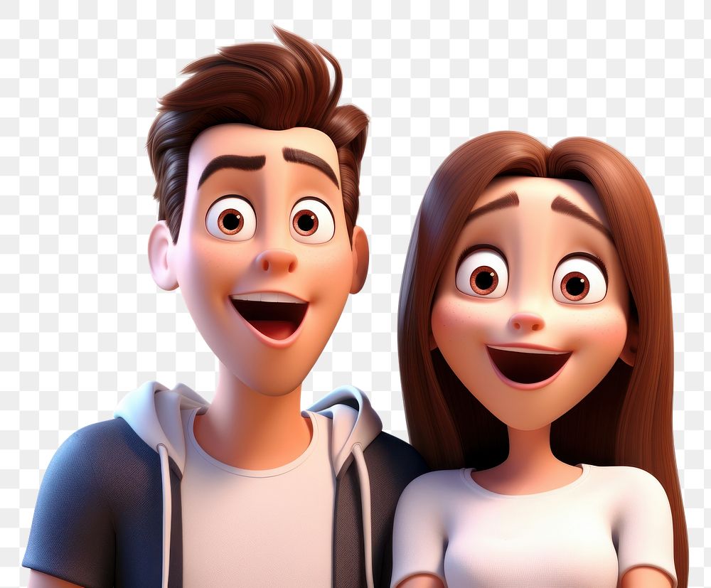 PNG Couple boyfriend girlfriend happy cartoon adult face. 