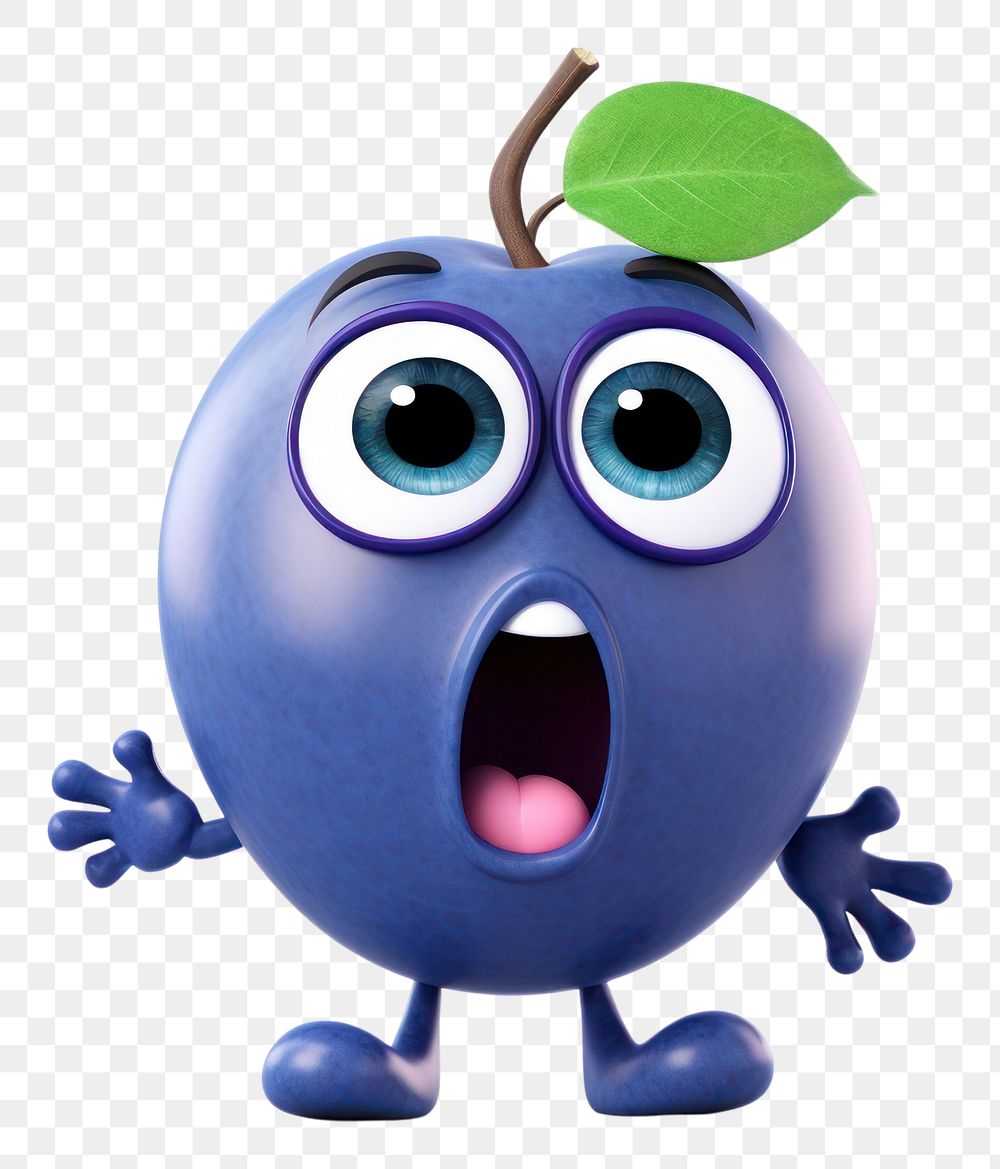 PNG Blueberry cartoon fruit plant. AI generated Image by rawpixel.