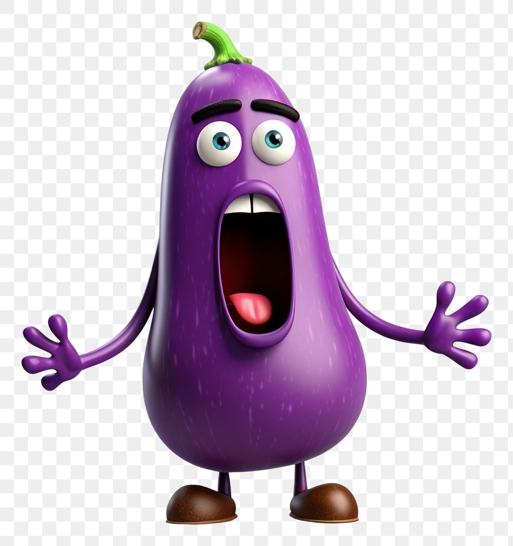 PNG Eggplant vegetable cartoon purple. AI generated Image by rawpixel.