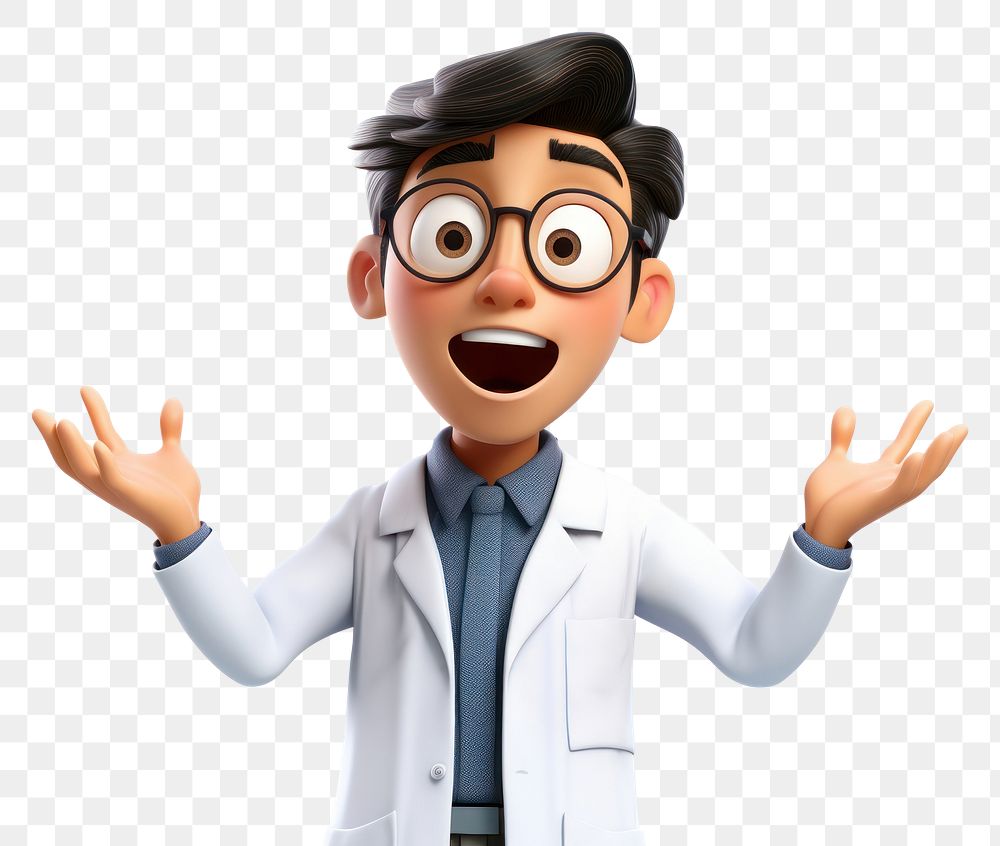 PNG Southeast asian doctor cartoon face white background. AI generated Image by rawpixel.