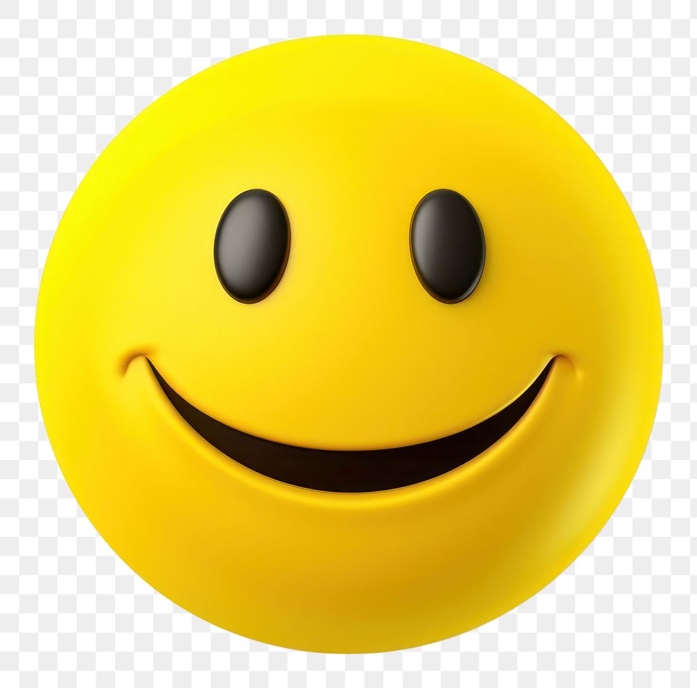 PNG Happy emoji icon white background anthropomorphic happiness. AI generated Image by rawpixel.