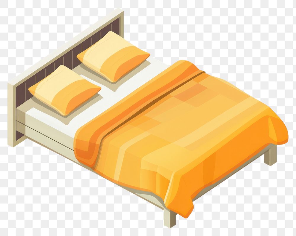 PNG  A bed with pillows furniture bedroom cozy. AI generated Image by rawpixel.