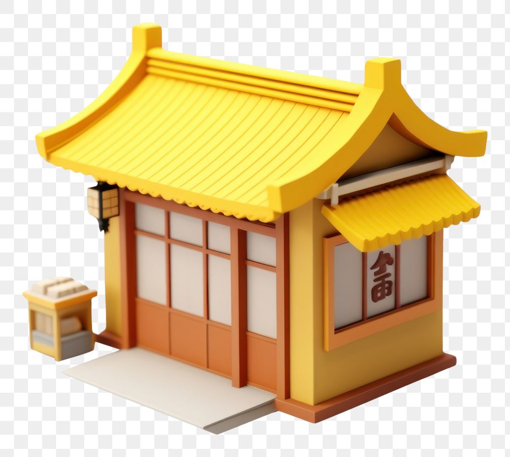 PNG  Small business japanese style architecture building dollhouse.