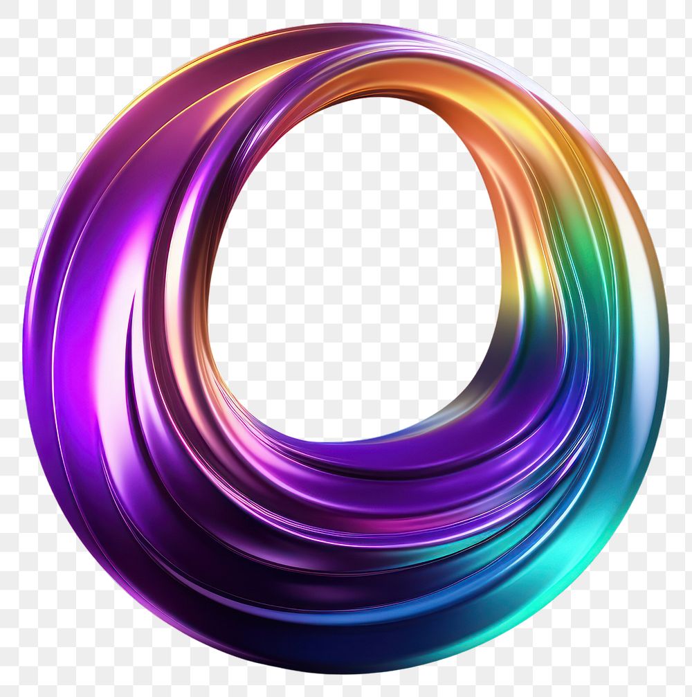 PNG  3D render of neon moon icon purple spiral accessories.