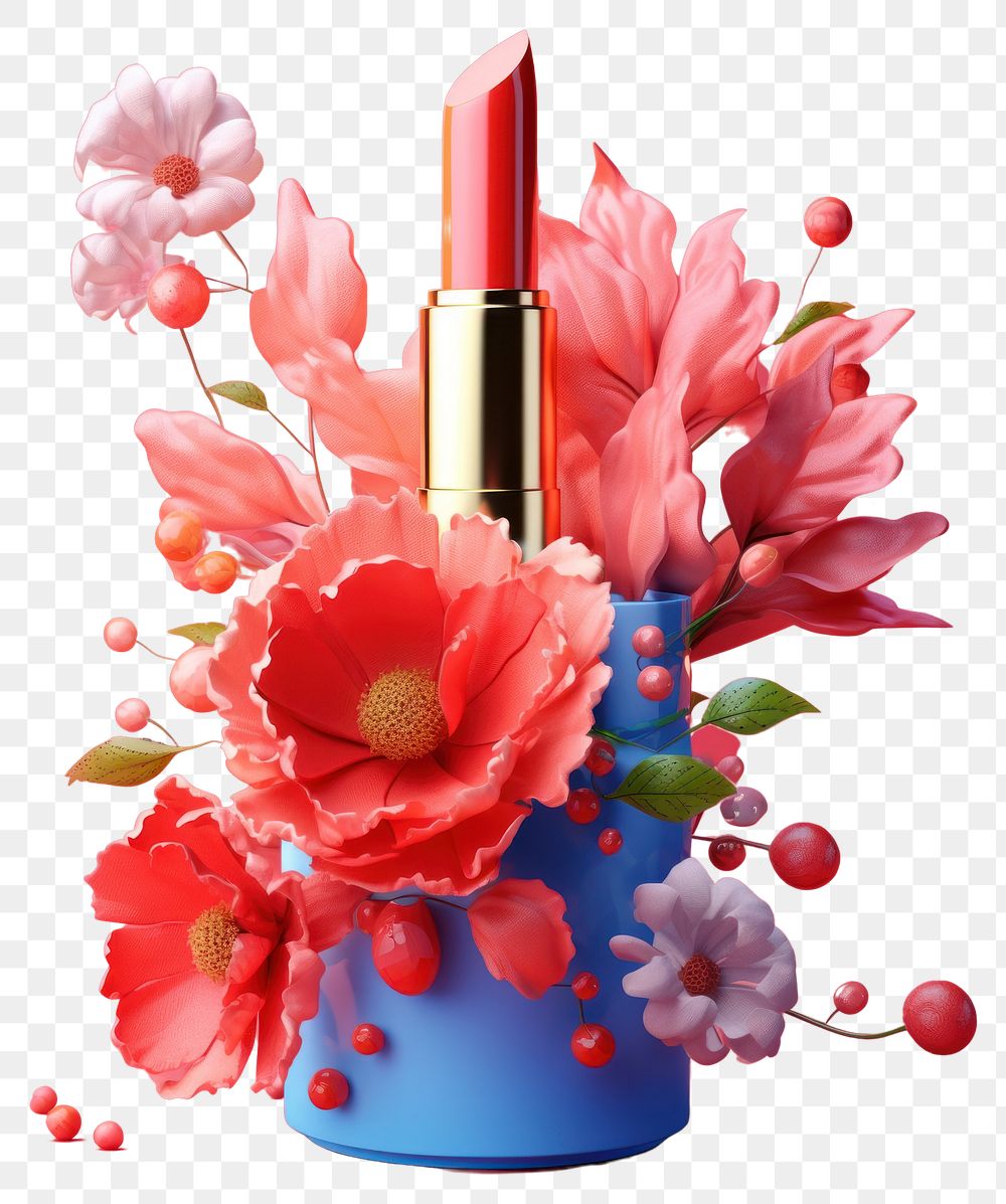 PNG Cosmetics lipstick flower plant.
