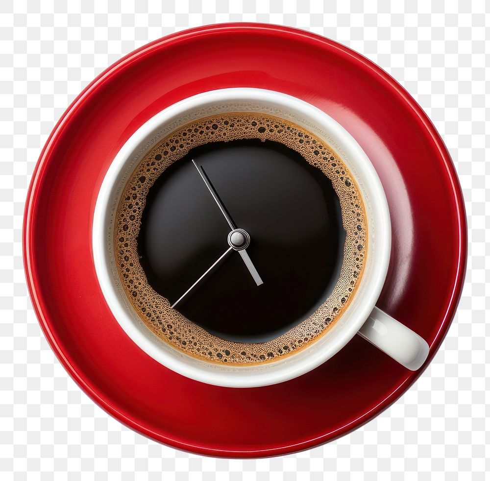 PNG Coffee saucer clock drink.