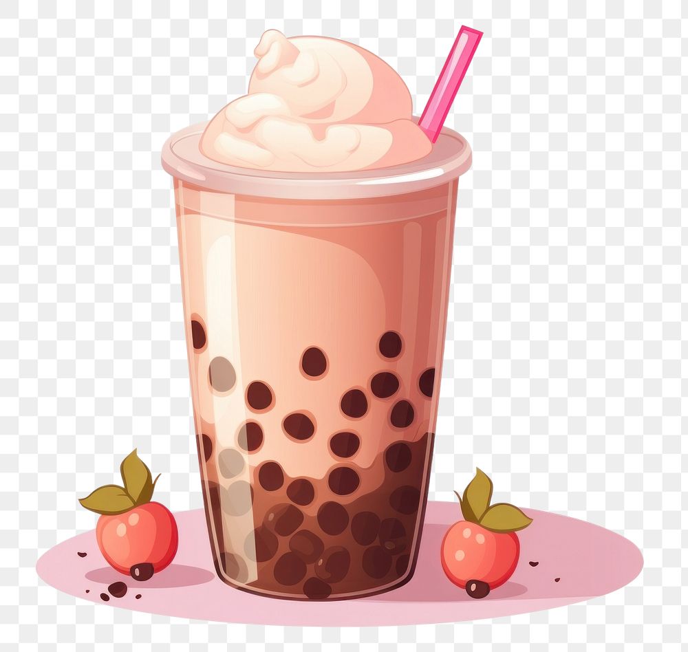 PNG  Cocoa bubble tea cartoon drink refreshment.