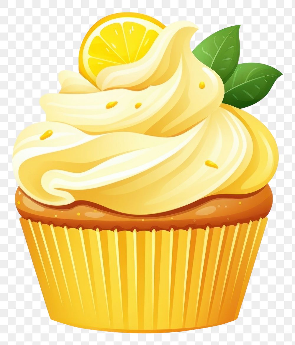 PNG  Cupcake lemon dessert cartoon.