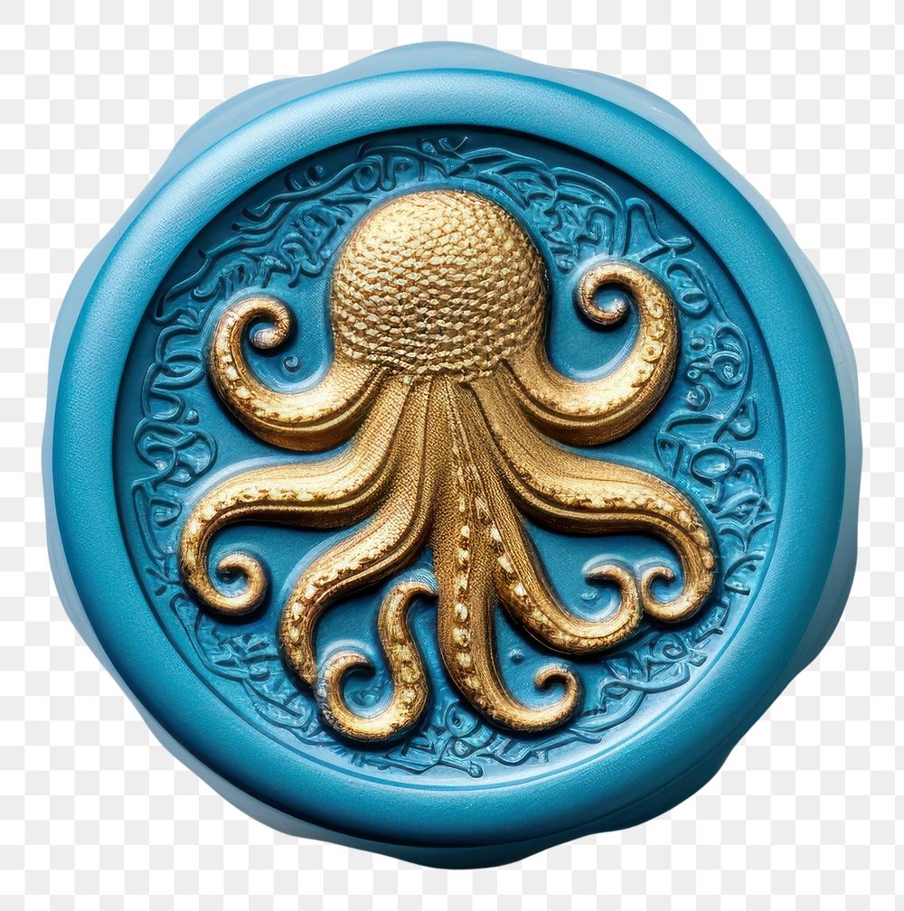 PNG  Octopus blue sea accessories. AI generated Image by rawpixel.