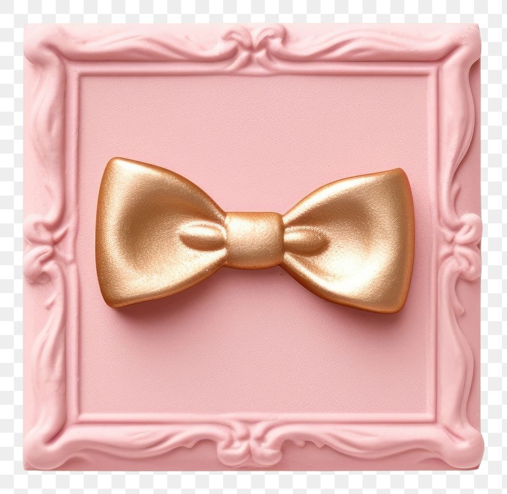 PNG  Rectangle gold pink bow. AI generated Image by rawpixel.